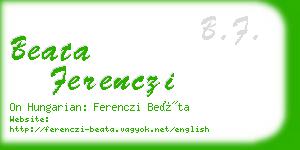 beata ferenczi business card